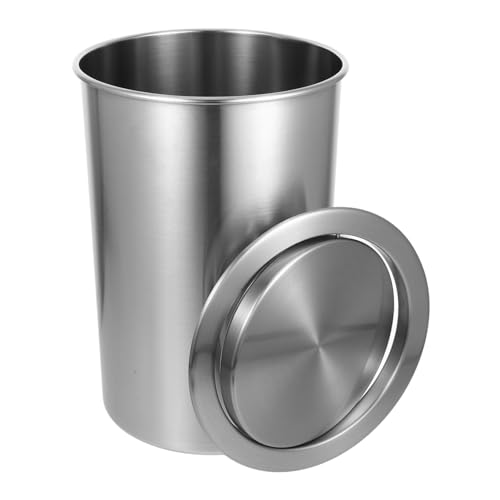 PENIKOKO 1 Set Mülleimer Müllhalter Mit Deckel Runder Metall Mülleimer Küchenbedarf Mülleimer Mit Abdeckung Küchen Müllhalter Runder Mülleimer Silberfarbener Edelstahl PENIKOKO 1 Set Mülleimer Müllhalter Mit Deckel Runder Metall Mülleimer Küchenbedarf Mülleimer Mit Abdeckung Küchen Müllhalter Runder Mülleimer Silberfarbener Edelstahl von PENIKOKO