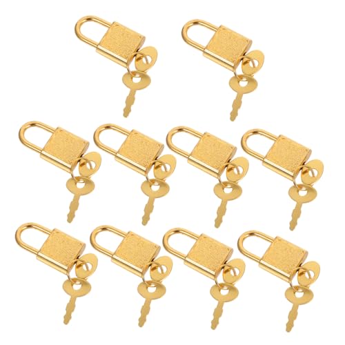 PENIKOKO 10 Sätze Teiliges Mini-vorhängeschlösser mit Schlüssel Retro Goldfarbene Kleine Schlossanhänger für Tagebuch Schmuckkästchen Aufbewahrungsbox Schatztruhe Gepäck PENIKOKO 10 Sätze Teiliges Mini-vorhängeschlösser mit Schlüssel Retro Goldfarbene Kleine Schlossanhänger für Tagebuch Schmuckkästchen Aufbewahrungsbox Schatztruhe Gepäck von PENIKOKO