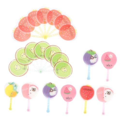 PENIKOKO 10 Stück Faltbare Handfächer mit Cartoon Motiven für Leichte Tragbare Sommerfächer für Partys und Gemischte Designs von PENIKOKO