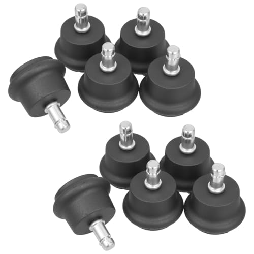 PENIKOKO 10 Stück Rollen für Büromöbel Schreibtischstuhlgleiter Möbel Castor Cups Ersatz-Glockengleiter für Bürostuhl Austausch der Schreibtischstuhlräder Stuhlfüße gleiten Nylon Schwarz von PENIKOKO