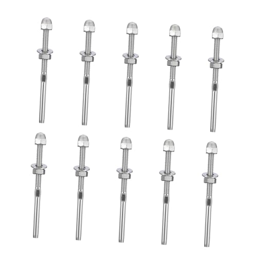 PENIKOKO 10 Stück Teiliges Kabelspanner Rostfrei und Korrosionsbeständig Gewindeklemme für Treppengeländer Holzpfosten Einfache Montage Geeignet für Innen und Außenbereich PENIKOKO 10 Stück Teiliges Kabelspanner Rostfrei und Korrosionsbeständig Gewindeklemme für Treppengeländer Holzpfosten Einfache Montage Geeignet für Innen und Außenbereich von PENIKOKO