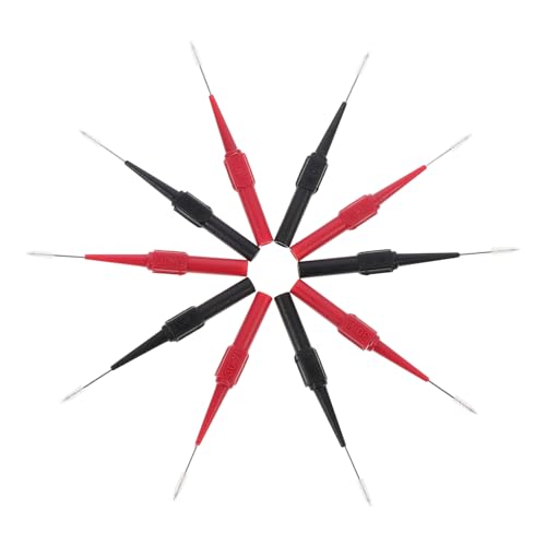 PENIKOKO 10 Stück Teiliges Multimeter Testsonden mit Roten und Schwarzen Nadeln Präzise Langlebig Kompatibel für Multimeter Prüfspitzen Ersatzsonden für Elektrische Messungen von PENIKOKO