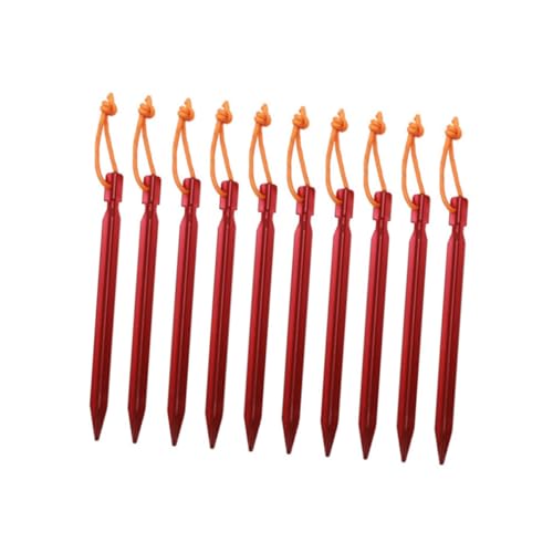 PENIKOKO 10 Stück Teiliges Reflektierende Zeltheringe Rot mit Tragetasche Stabile Erdanker für Camping Zelt Pavillon und Garten Einfach zu Bedienen Sicherer Halt im Boden für Outdoor PENIKOKO 10 Stück Teiliges Reflektierende Zeltheringe Rot mit Tragetasche Stabile Erdanker für Camping Zelt Pavillon und Garten Einfach zu Bedienen Sicherer Halt im Boden für Outdoor von PENIKOKO