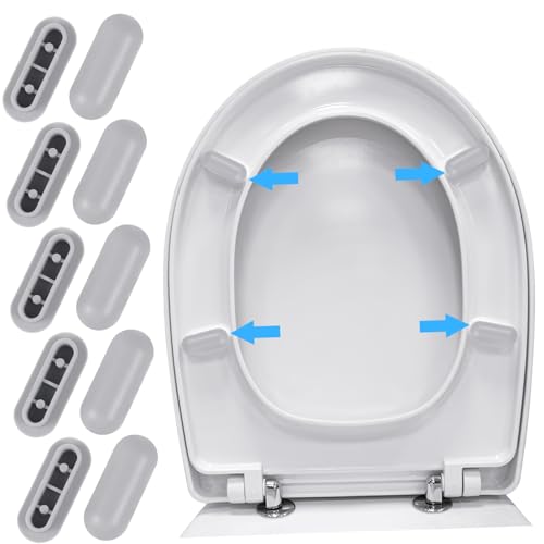 PENIKOKO 10 Stück Teiliges Toilettensitz Polster mit Selbstklebenden Rutsch Dichtungen Geräuschdämpfende Wc Sitzpuffer für Stabilen Sitzschutz und Kratzschutz Passend für Klodeckel von PENIKOKO