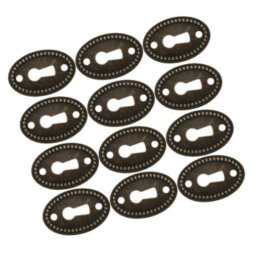PENIKOKO 12 Stück Teiliges Dekorative Antike Schlüssellochabdeckungen aus Oval Vintage Möbel Schutzplatten für Kommoden Schubladen und Türen Einfach zu Montieren Elegantes Design von PENIKOKO