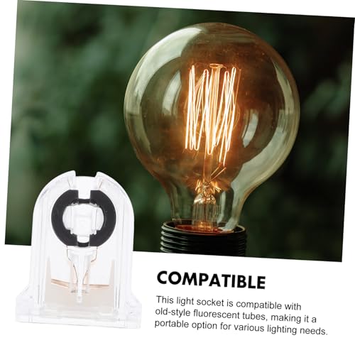PENIKOKO 12 Stück Teiliges LED Lampenfassung Transparent Non shunted Lampenhalter für Leuchtstoffröhren Langlebige Kunststofffassung Einfache Installation für Büro Haushalt Gewerbe von PENIKOKO