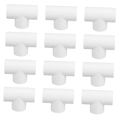 PENIKOKO 12 Stück Teiliges PVC Wasserrohr T Durchmesser Langlebige Kunststoff Rohrverschraubungen mit Präziser Passform Hoher Durchfluss Schnell Installierbar Vielseitig für Garten und von PENIKOKO