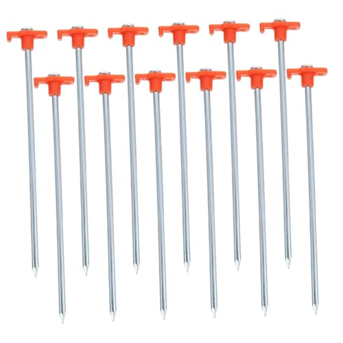 PENIKOKO 12 Stück Teiliges Robuste Stahl zeltheringe Lang Windfeste Schwere Metall erdnägel für Camping Strand Zeltbefestigung Müheloses Einschlagen und Herausziehen Orange PENIKOKO 12 Stück Teiliges Robuste Stahl zeltheringe Lang Windfeste Schwere Metall erdnägel für Camping Strand Zeltbefestigung Müheloses Einschlagen und Herausziehen Orange von PENIKOKO