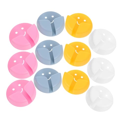 PENIKOKO 12 Stück Teiliges Steckdosenhaken mit Lustigem Gesicht-design Klebende Steckdosenhalter ohne Bohren Platzsparend für Küche Bad Büro Rückstandsfrei Entfernbar Vielseitig Haftend von PENIKOKO