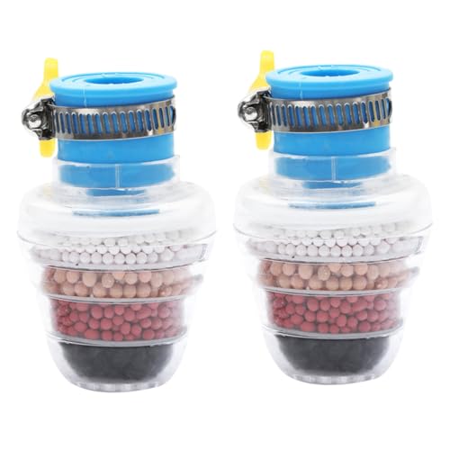 PENIKOKO 2 STÜCK Blauer Wasserhahnfilter Lagig für Runde Armaturen Wasserreinigend Spritzschutz Geeignet für Kaltes und Warmes Wasser von PENIKOKO