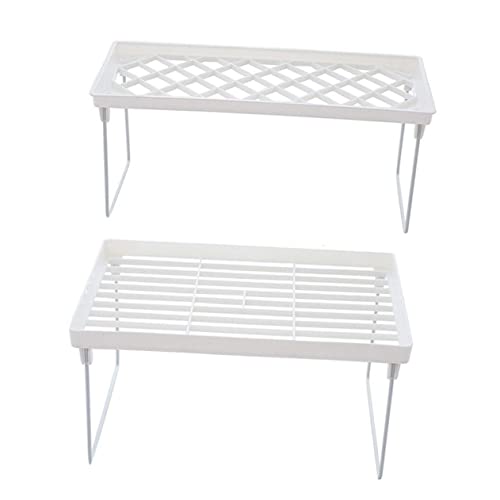 PENIKOKO 2 STÜCK Teiliges Faltbares Desktop Aufbewahrungsregal aus Umweltfreundlichem Kunststoff Stapelbar Robustes Organizer Rack für Schreibtisch und Schreibtischzubehör Weiß Kleine und von PENIKOKO