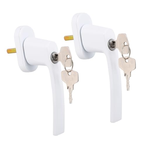 PENIKOKO 2 Sätze Abschließbarer Fenstergriff aus Aluminiumlegierung Rostfrei Installieren mit Schlüssel Kompatibel für Schiebefenster Langlebig und Sicher für Heimgebrauch Zufällige Farbe von PENIKOKO