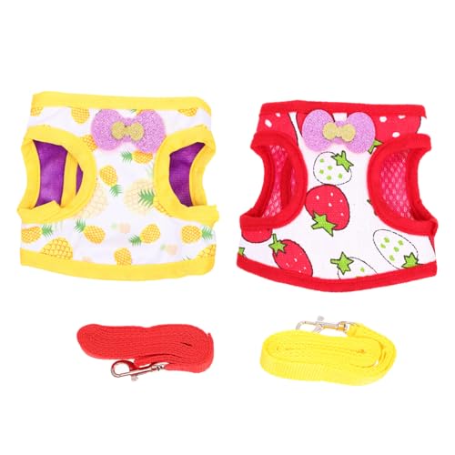 PENIKOKO 2 Sätze Kaninchen Geschirr Leine Teilig Bunny Harness mit Modischem Design Atmungsaktiv und Waschbar Für Kleine Haustiere Wie Hasen und Zwergkaninchen für Outdoor und Fotosessions von PENIKOKO