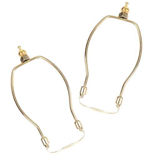 PENIKOKO 2 Sätze Lampenschirmhalter Gold Verchromter Lampenschirm Harp Halterung Stabile Lampenschirm Halter für Tisch Stehlampe Einfach zu Montieren Langlebiges Legierungszubehör von PENIKOKO