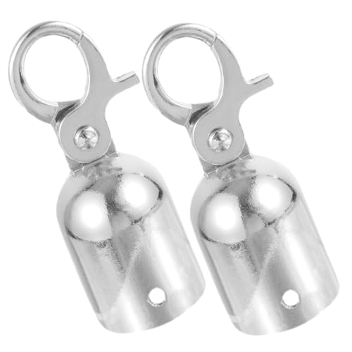 PENIKOKO 2 Stück Aluminiumlegierung Kordelstopper mit Haken Rostfrei Langlebig für Stützpfosten Seilenden Befestigung Dekoration Geeignet für Einkaufszentren Hotels Kinos von PENIKOKO
