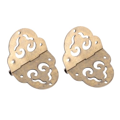 PENIKOKO 2 Stück Antike Messing Möbelscharniere Drehbare Schranktür Scharniere aus Robustem Messing Rostfrei und Langlebig Geeignet für Holzschränke Schmuck und Geschenkboxen von PENIKOKO
