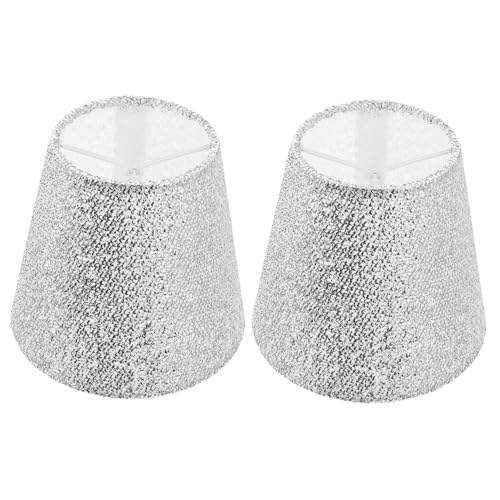 PENIKOKO 2 Stück Dekorative Stoff Lampenschirme Silberglitzer Tischlichtabdeckung Einfach zu Montieren für Wohnzimmer Schlafzimmer Büro Gemütliche Beleuchtung PENIKOKO 2 Stück Dekorative Stoff Lampenschirme Silberglitzer Tischlichtabdeckung Einfach zu Montieren für Wohnzimmer Schlafzimmer Büro Gemütliche Beleuchtung von PENIKOKO