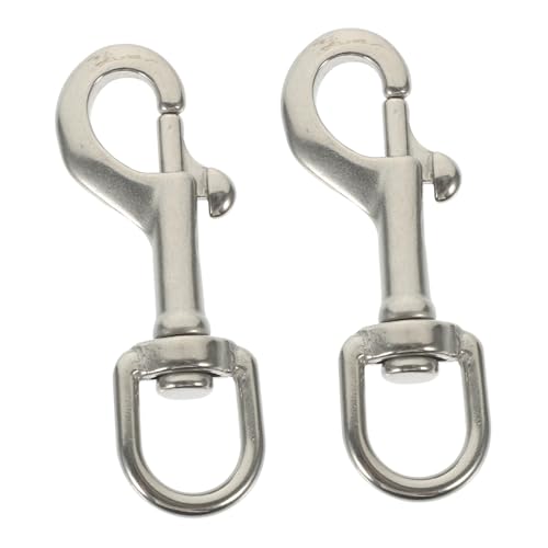 PENIKOKO 2 Stück Edelstahl Drehwirbel Karabinerhaken mit Drehung Robuster snap Haken für Tauchen Outdoor Hundeleinen und Universellen Einsatz von PENIKOKO
