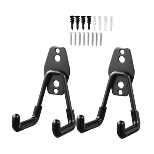 PENIKOKO 2 Stück Heavy Duty Metall Wandhaken mit Rutschfester PVC Beschichtung Doppelter Haken für Werkstatt Garage und Garten Stabile Wandmontage zur Platzsparenden Werkzeug und PENIKOKO 2 Stück Heavy Duty Metall Wandhaken mit Rutschfester PVC Beschichtung Doppelter Haken für Werkstatt Garage und Garten Stabile Wandmontage zur Platzsparenden Werkzeug und von PENIKOKO
