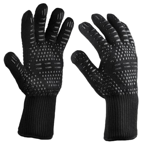 PENIKOKO 2 Stück Hitzebeständige Bbq Handschuhe aus Aramid mit Feuerfestem Schutz und Rutschfester Silikonbeschichtung Hitzeisolierende Ofenhandschuhe für Grill Küche und Hohe Temperaturen PENIKOKO 2 Stück Hitzebeständige Bbq Handschuhe aus Aramid mit Feuerfestem Schutz und Rutschfester Silikonbeschichtung Hitzeisolierende Ofenhandschuhe für Grill Küche und Hohe Temperaturen von PENIKOKO