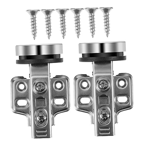 PENIKOKO 2 Stück Hydraulisches Glas Scharnierset Teilig Vollabdeckung Soft Close Dämpfung Langlebig Hohe Tragkraft für Weinschränke Glastüren Möbel Innenliegend Robust und Praktisch von PENIKOKO