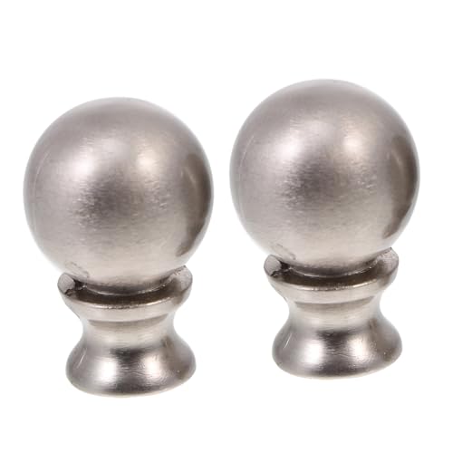PENIKOKO 2 Stück Lampenknopf Dekoration aus Silber Gewinde für Tischlampe Stehlampe Stilvolle Lampenverzierung Langlebig und Elegant von PENIKOKO