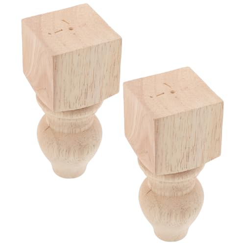 PENIKOKO 2 Stück Massivholz Möbelbeine Quadratisch Roh Geschnitzt Einfache Montage Flexible Lackierung Ersatzmöbelfüße für Sofa Schrank Kommode Tisch DIY Möbelprojekt von PENIKOKO