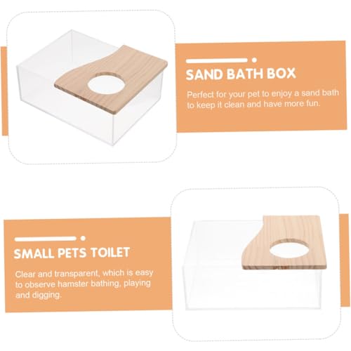 PENIKOKO 2 Stück Teiliges Hamster Sandbad Transparent Kleintier Sandkasten Waschbecken Kratzfest Praktisch Für Chinchilla Kaninchen Kleintiere von PENIKOKO