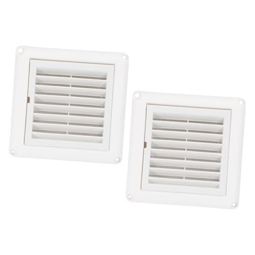 PENIKOKO 2 Stück Teiliges Wetterschutz Lüftungsgitter mit Insektenschutz Kunststoff Abluftabdeckung Witterungsbeständig Einfach zu Reinigen und Montagefreundlich Geeignet für Außenwand und von PENIKOKO