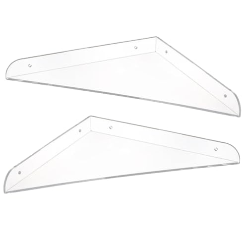 PENIKOKO 2 Stück Transparentes Wandregal aus Bruchsicherem Schwebendes Eckregal Multifunktional für Schlafzimmer Bad Küche Geeignet als Aufbewahrungsregal und Ablageboden von PENIKOKO