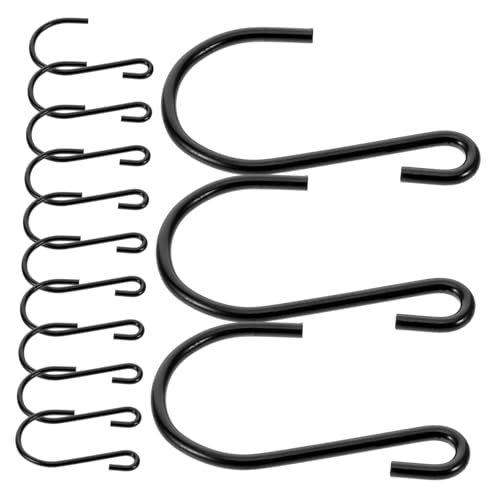 PENIKOKO 20 Stück Teiliges Kleine Schwarze Metall S Haken Stabile Eisenhaken zum Einhängen Vielseitig Verwendbar für Küche Kleiderschrank Badezimmer Büro Platzsparenden Organisation von von PENIKOKO