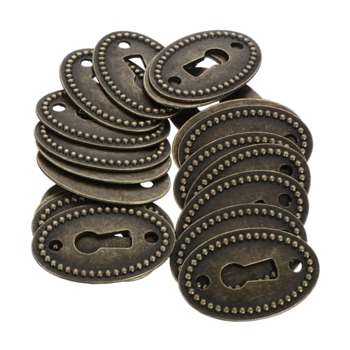 PENIKOKO 20 Stück Teiliges Ovale Schlüssellochblenden aus Zinklegierung mit Antikem Messing finish Langlebiger Möbelschild für Schränke und Kommoden Dekorativer Vintage Beschlag PENIKOKO 20 Stück Teiliges Ovale Schlüssellochblenden aus Zinklegierung mit Antikem Messing finish Langlebiger Möbelschild für Schränke und Kommoden Dekorativer Vintage Beschlag von PENIKOKO
