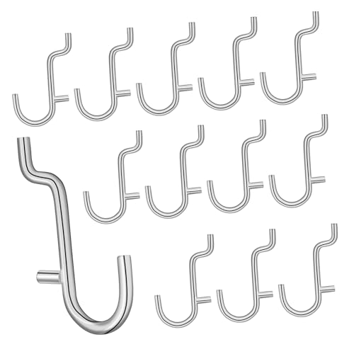 PENIKOKO 20 Stück Teiliges Pegboard Haken aus Rostfreiem Edelstahl Langlebige Lochwand Zubehörhaken für Werkstatt Garage Supermarkt und Heimorganizer Stabile Befestigungshaken für Ordnung von PENIKOKO