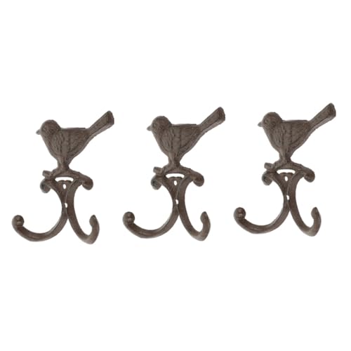 PENIKOKO 3 Stück Antike Wandhaken aus Robustem mit Vintage Vogelmotiv Stabile Garderobenhaken zum Aufhängen von Jacken und Taschen Dekorative Kleiderhaken für Flur und Badezimmer von PENIKOKO