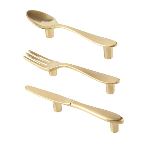 PENIKOKO 3 Stück Teiliges Besteckgriff Messer Gabel Löffel Küchenschrankgriffe Gold Dekorative Schubladengriffe für Kommode Kleiderschrank Möbel und Türen PENIKOKO 3 Stück Teiliges Besteckgriff Messer Gabel Löffel Küchenschrankgriffe Gold Dekorative Schubladengriffe für Kommode Kleiderschrank Möbel und Türen von PENIKOKO