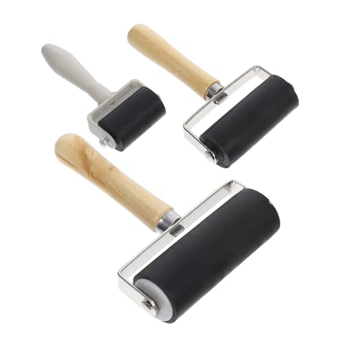 PENIKOKO 3 Stück Teiliges Gummiroller Set für Druckfarbe Walzen Langlebig und Vielseitig für Linoldruck Stempeln Malerei und DIY Kunsthandwerk Benutzerfreundlich für Anfänger und Profis von PENIKOKO