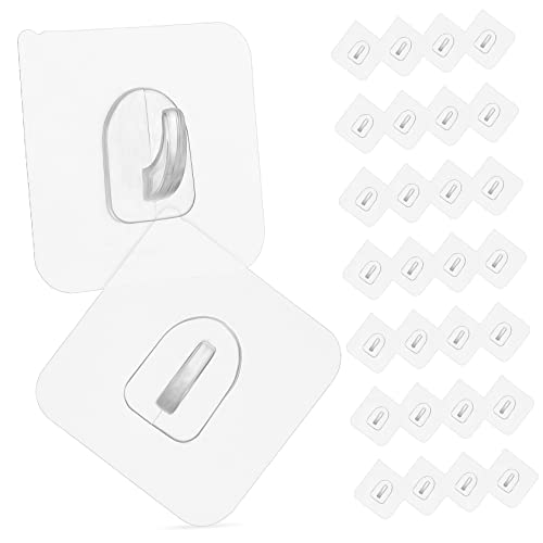 PENIKOKO 30 Stück Selbstklebende Transparente Wandhaken für Küche Bad und Büro Einfache Installation ohne Bohren für Ordnung und Organisation PENIKOKO 30 Stück Selbstklebende Transparente Wandhaken für Küche Bad und Büro Einfache Installation ohne Bohren für Ordnung und Organisation von PENIKOKO