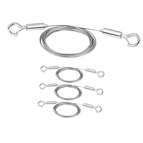 PENIKOKO 4 Stck Teiliges Verstellbares Edelstahl Drahtseil mit Haken Schwerlast Bild und Spiegelaufhängung Rostfrei Stabile Metallstruktur Einfache Montage für Sichere Wandhalterung PENIKOKO 4 Stck Teiliges Verstellbares Edelstahl Drahtseil mit Haken Schwerlast Bild und Spiegelaufhängung Rostfrei Stabile Metallstruktur Einfache Montage für Sichere Wandhalterung von PENIKOKO