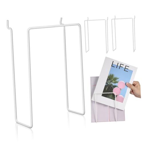 PENIKOKO 4 Stück Metall wandregal Pegboard Zubehör Einfach Montierbares Flexibles Regal Haken Display für Effiziente Raumnutzung Modernes Design Kompatibel mit Standard pegboards für von PENIKOKO