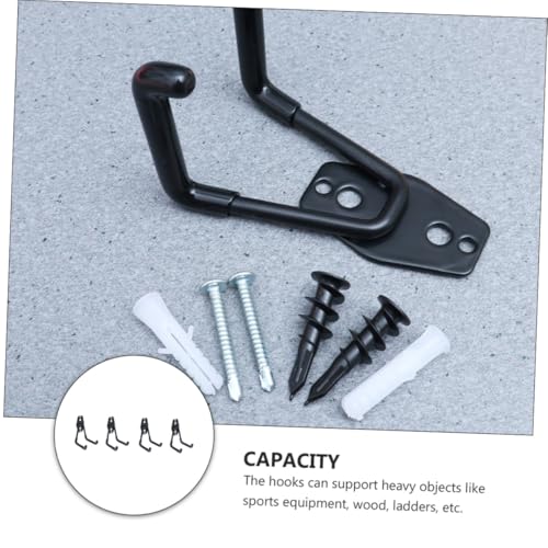 PENIKOKO 4 Stück Schwere Metall wandhaken Robuste Lagerhaken für Garage Balkon Garten Rutschfeste Aufbewahrungshaken zur Sicheren Organisation von Werkzeugen und Geräten von PENIKOKO