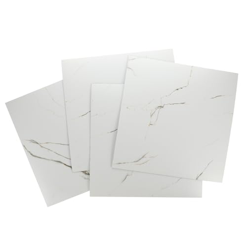 PENIKOKO 4 Stück Selbstklebende Marmor Bodenbelag Fliesenaufkleber PVC Fliesen Sticker Wiederverwendbar für Küche Bad Wohnzimmer Glatte Oberflächen von PENIKOKO
