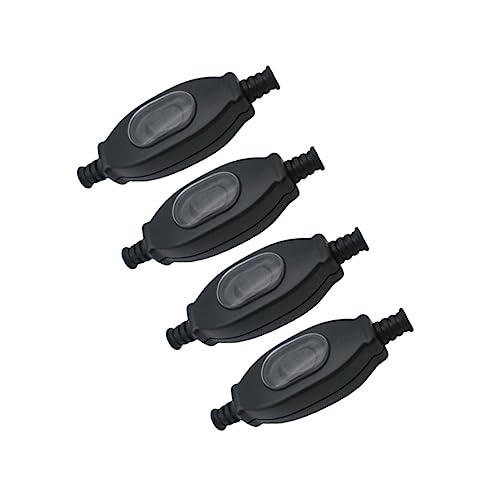 PENIKOKO 4 Stück Teilig Wasserdichter Inline schnurschalter Doppelt Schaltbar Staubgeschützt Langlebiger Kunststoff Schwarzer Praktischer Aussenschalter für Haushalt und Gewerbe von PENIKOKO