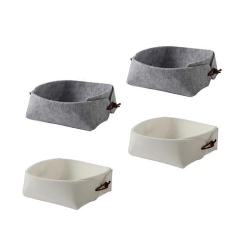 PENIKOKO 4 Stück Teiliges Filz aufbewahrungsset Desktop Organizer für Schmuck und Kleinteile Vielseitige Aufbewahrungsbox aus Hochwertigem Filz Eleganter Ordnungshelfer für Büro und von PENIKOKO