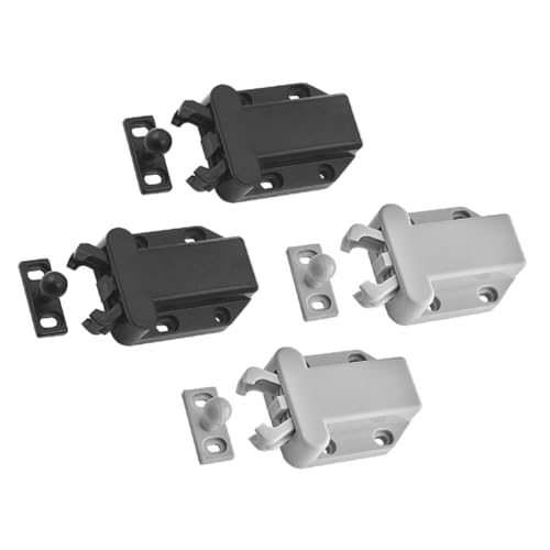 PENIKOKO 4 Stück Teiliges Push Latch Selbstverriegelndes Kunststoff türschloss Für Schrank Schublade Touch Entriegelung Sicherer Türriegel Für Schlafzimmer Badmöbel von PENIKOKO