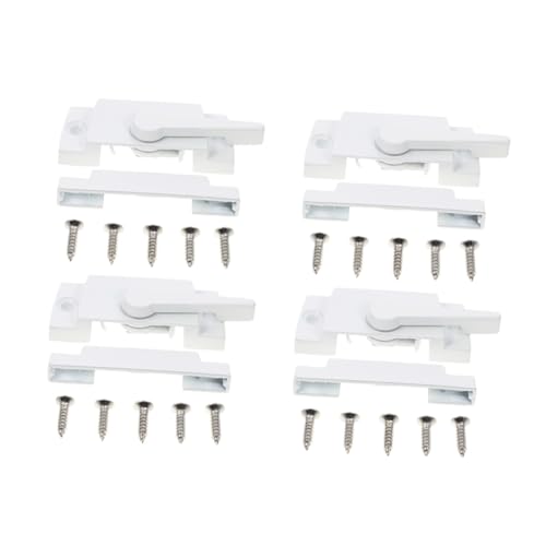 PENIKOKO 4 Stück Teiliges Weißer Fenster Sash Lock aus Robustem Zinklegierungsmaterial Abschließbarer Fenstergriff für Schiebefenster Links Rechts Einsetzbar Einbruchschutz und PENIKOKO 4 Stück Teiliges Weißer Fenster Sash Lock aus Robustem Zinklegierungsmaterial Abschließbarer Fenstergriff für Schiebefenster Links Rechts Einsetzbar Einbruchschutz und von PENIKOKO