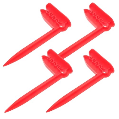 PENIKOKO 4 Stücke Wohnmobil-außenclip Große Strandtuchklammern Picknickdecke Strand Essentials Für Den Urlaub Handtuchklemmen Kunststoff Stranddecken Für Sand Stake-Clips Rot von PENIKOKO