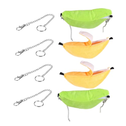 PENIKOKO 4 Teiliges Bananen-hängematten Kleintiere Warmes Platzsparendes Haustierbett Waschbar für Hamster Chinchilla Frettchen Rennmäuse und Kleine Vögel von PENIKOKO