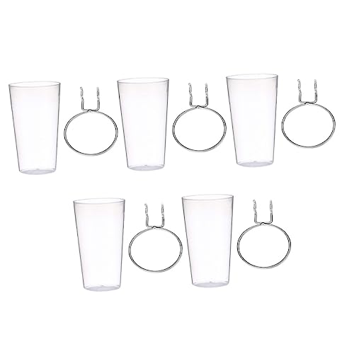 PENIKOKO 5 Sätze Runde Pegboard Becher Transparent mit Stahlhaken Vielseitiger Lochwand Organizer für Haushalt Büro Einfache Montage Platzsparende Aufbewahrung Kleiner Gegenstände von PENIKOKO