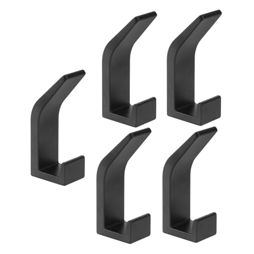 PENIKOKO 5 Stück Schwarzer Aluminium Kleiderhaken Rostfrei Vielseitig für Bad Schlafzimmer Küche Selbstklebend Platzsparend Modernes Design Einfache Montage Glatten Flächen PENIKOKO 5 Stück Schwarzer Aluminium Kleiderhaken Rostfrei Vielseitig für Bad Schlafzimmer Küche Selbstklebend Platzsparend Modernes Design Einfache Montage Glatten Flächen von PENIKOKO