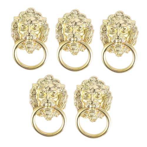 PENIKOKO 5 Stück Teiliges Antike Löwenkopf griffe aus Legierung Großer Gelbgoldener Vintage Türgriff für Schrank Kommode Schublade Komfortabel Rutschfest Chinesischer Stil Elegantes PENIKOKO 5 Stück Teiliges Antike Löwenkopf griffe aus Legierung Großer Gelbgoldener Vintage Türgriff für Schrank Kommode Schublade Komfortabel Rutschfest Chinesischer Stil Elegantes von PENIKOKO